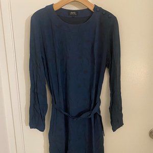 A.P.C. paisley printed dress in Dark blue